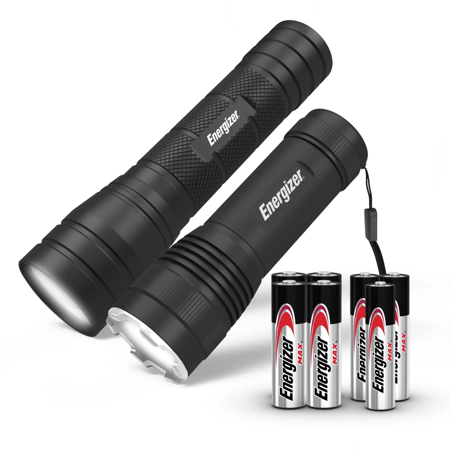 (4 Pack)  Flashlight Combo Pack, High Powered 1,000 Lumen Metal Torch Light and Bright 300 Lumen Mini Tactical EDC Flashlight, for Emergency, Camping, Running and Hunting, Batteries Included