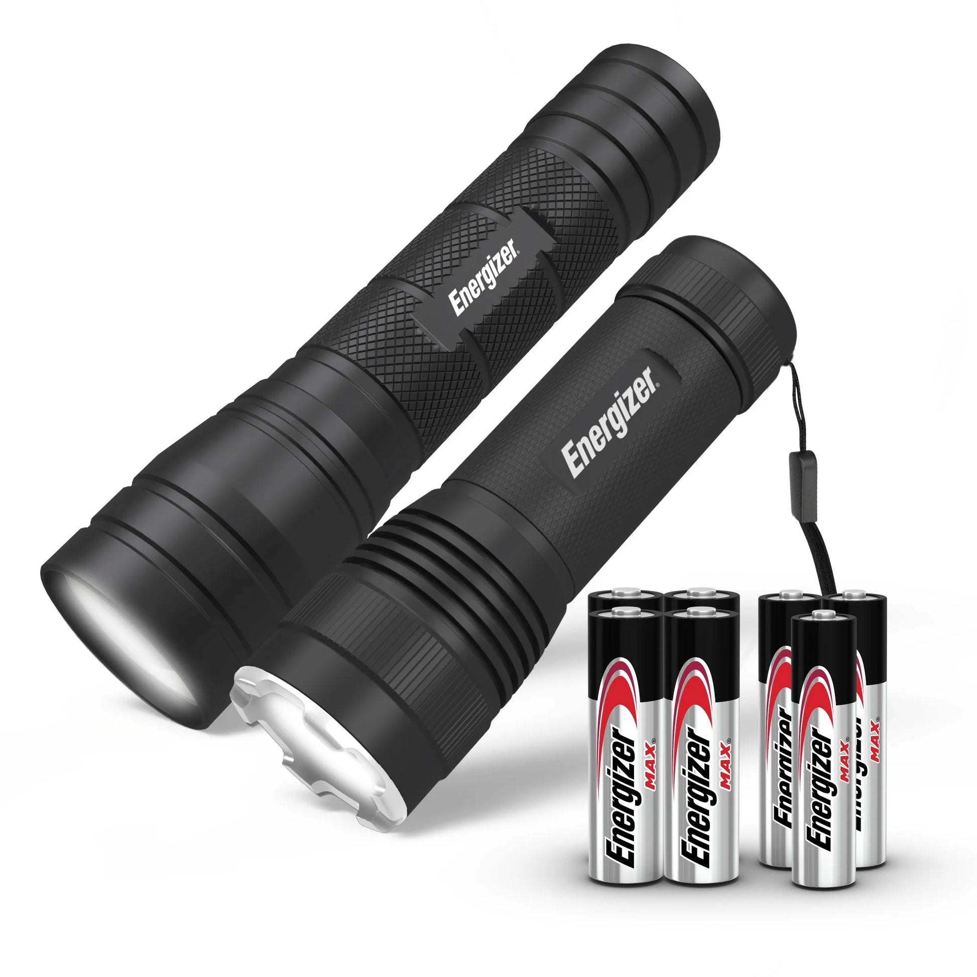 (4 Pack)  Flashlight Combo Pack, High Powered 1,000 Lumen Metal Torch Light and Bright 300 Lumen Mini Tactical EDC Flashlight, for Emergency, Camping, Running and Hunting, Batteries Included